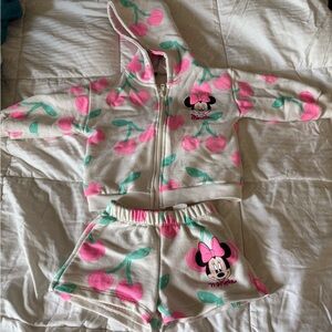 Minnie Mouse Cherry Hoodie and Shorts Set